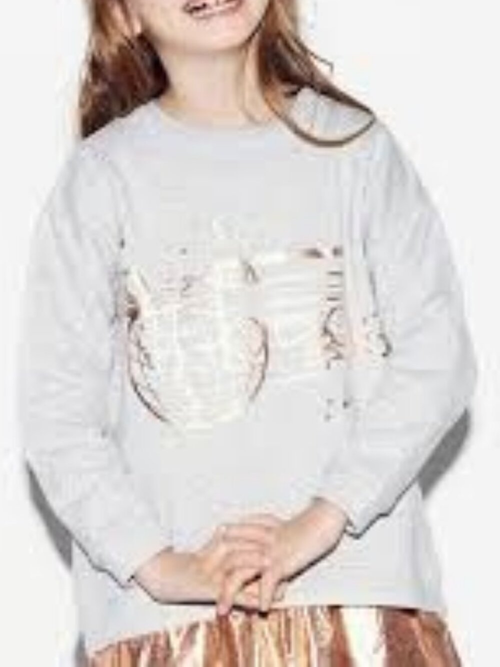 Kenzo crew neck cotton sweatshirt grey kids' size 16A